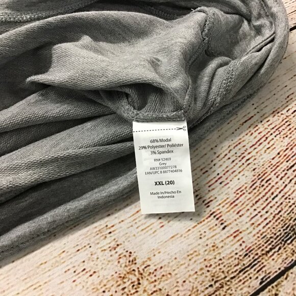 NWT Woman's Gray Athletic Works Mock Neck Hoodie Long Sleeve Shirt Size XXL (20) - Picture 4 of 10